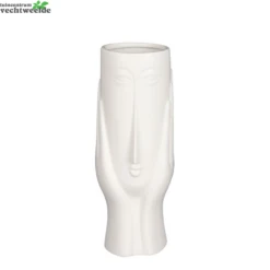 Vaas Gezicht L12b11.5h30cm Wit