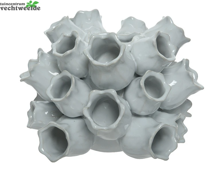 Decoris Vaas Keramiek L20b19.5h15.5cm Wit